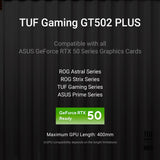 ASUS TUF Gaming GT502 Plus Black - Chasis Gaming ATX (diseño de Doble cámara, Zonas de refrigeración Independientes, Paneles Laterales sin Herramientas, USB 3.2 Gen 2 Tipo-C, Ventiladores ARGB)