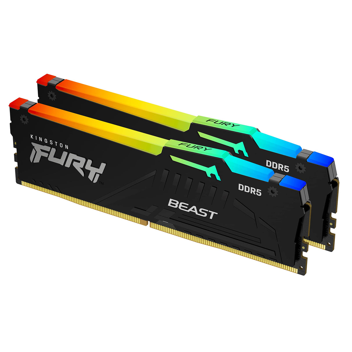 Kingston FURY Beast Negro RGB 32GB (2x16GB) 5600MT/s DDR5 CL36 DIMM Memoria gamer para Ordenadores de sobremesa Kit de 2 - KF556C36BBEAK2-32