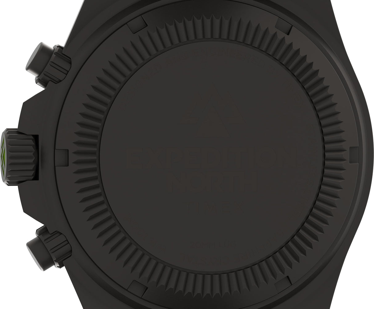 Timex Expedition North - Reloj de 43 mm para hombre, goma sintética negra, esfera negra de dos piezas, caja de titanio TW2V96300