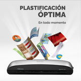 Fellowes Spectra A3 - Plastificadora de documentos, 80-125 micras, para uso ocasional, libre de atascos, color negro y plateado, 10 fundas de plastificar gratis