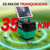 Llampec Pastor Eléctrico Solar 24S con 2 Baterías 12 V 7Ah y Panel Solar Incluidos – 3,5 J - 10.000 V - 35 km de Alcance – Cerca Eléctrica Para Ganado, Caballos, Ovejas y Perros – Fabricado en España