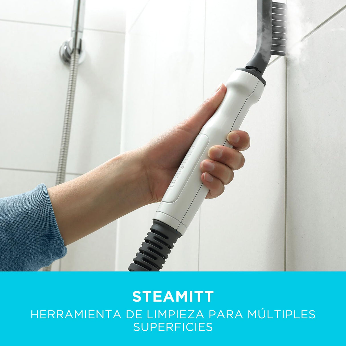 BLACK+DECKER Fregona de vapor 2 en 1 con guante limpiador de mano SteaMitt y 11 accesorios, BHSM166DSM-QS