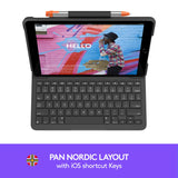 Logitech Slim Folio para iPad 7a generación, Disposición QWERTY Pan Nordic, Gris