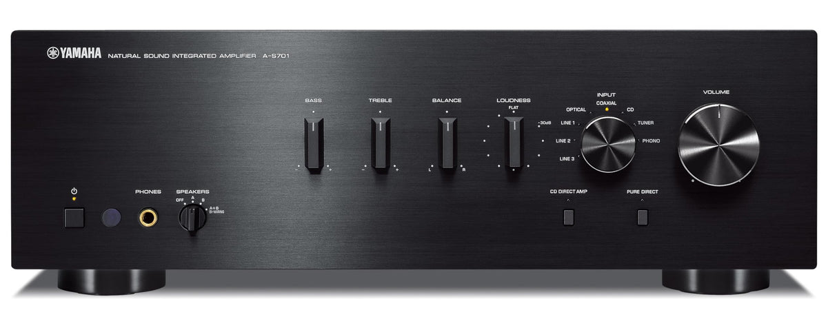 Yamaha AS-701 - Amplificador integrado estéreo de 160 W por canal, negro