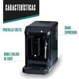 LACOR - 69435 - Cafetera Automática Sabore, Café Recién Molido, Sistema AutoClean, 15 Niveles de Molienda, Vaporizador Incluido