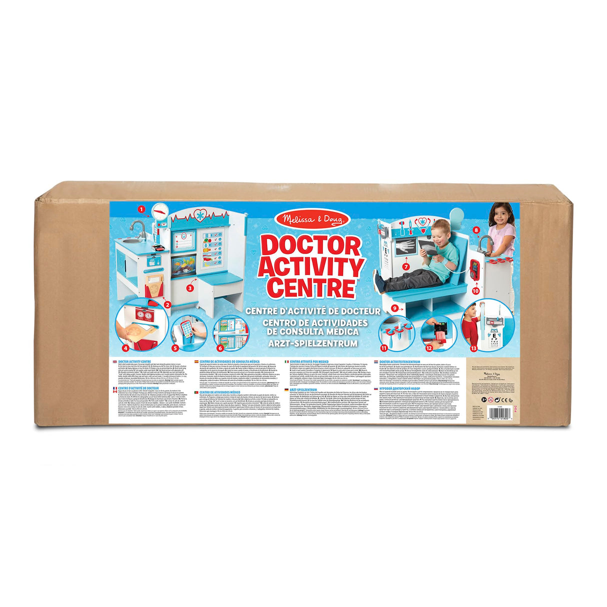 Melissa & Doug Consultorio médico Juega a ser el Doctor o el Paciente, Juego imaginativo, Juguete Creativo Montessori de Madera con Accesorios, Regalo para niños y niñas de 3 4 5 6 7 años