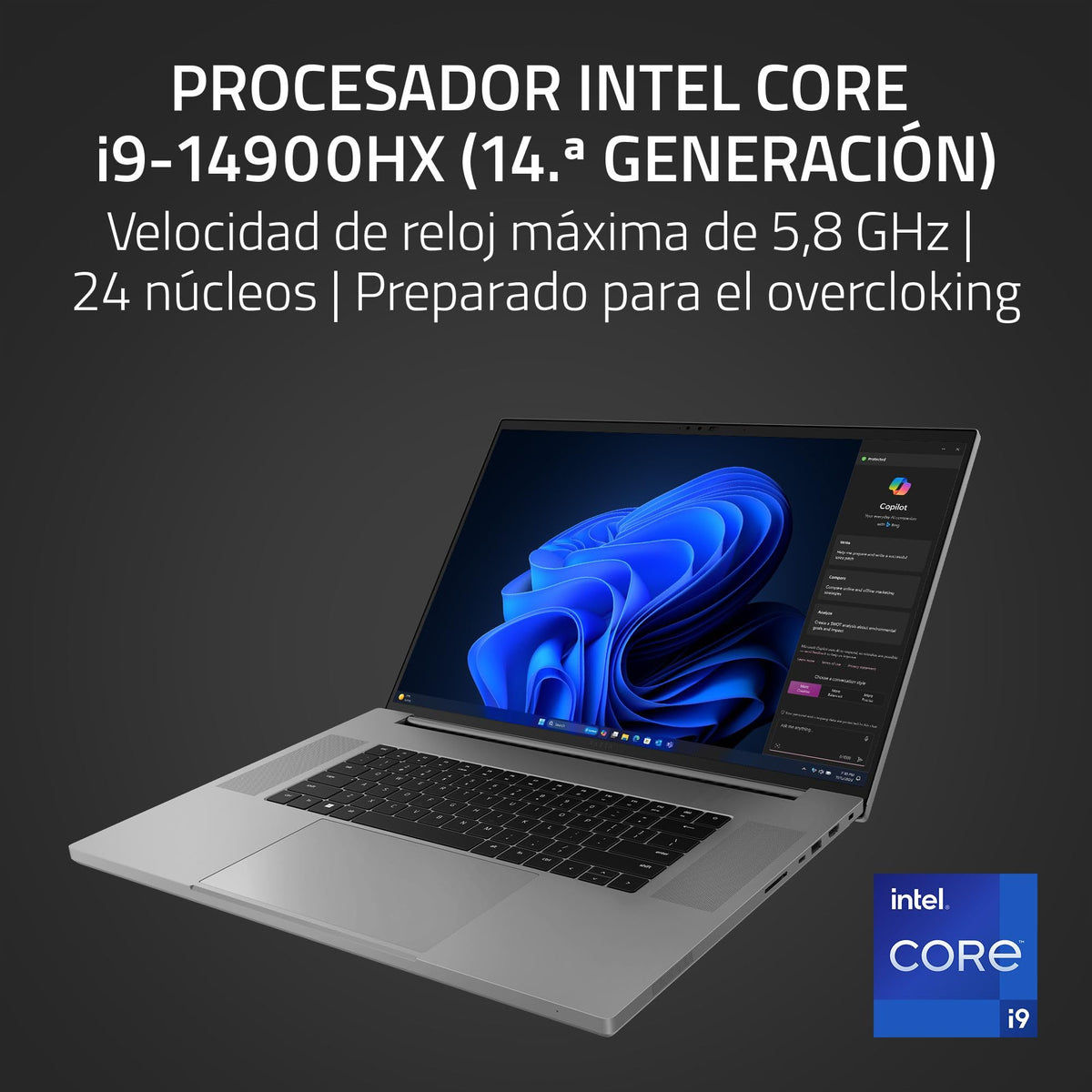 Razer Blade 18 (2024) - Portátil Gaming de 18 Pulgadas Mini-LED - Nvidia Geforce RTX4070 - Intel Core i9-14900HX - Pantalla 18" QHD+ 300Hz - Snap Tap (32 GB DDR5, 2TB SSD) Teclado Español | Mercury