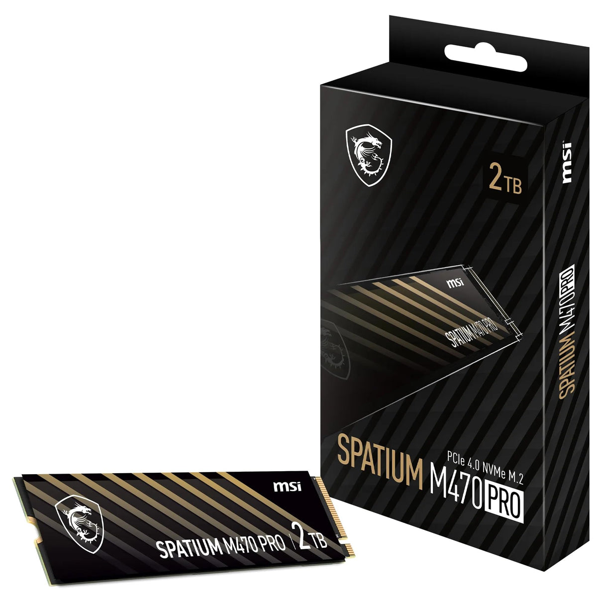 MSI SPATIUM M470 Pro SSD 2TB - PCIe 4.0 NVMe M.2 Unidad de Estado sólido Interna, 6000MB/s de Lectura y 5000MB/s de Escritura, 3D NAND, Seguridad de Datos integrada, Center - 5 años de garantía