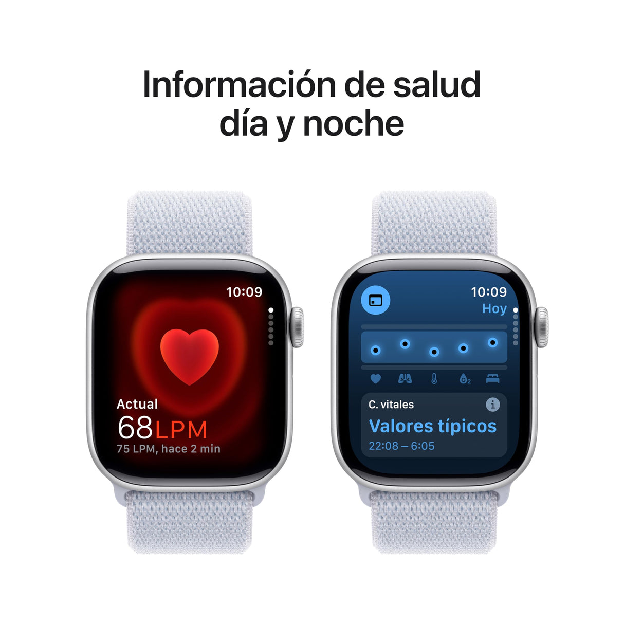 Apple Watch Series 10 GPS + Cellular Smartwatch con Caja de Aluminio Plata de 42 mm y Correa Loop Deportiva Azul Nube - Talla única. Monitor de entreno, App ECG y Neutro en Carbono