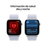 Apple Watch Series 10 GPS + Cellular Smartwatch con Caja de Aluminio Plata de 42 mm y Correa Loop Deportiva Azul Nube - Talla única. Monitor de entreno, App ECG y Neutro en Carbono