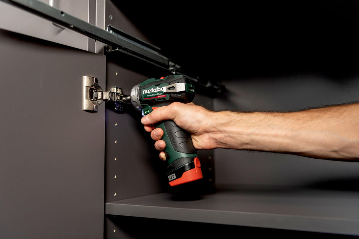 metabo PowerMaxx BS BL Q 601749500 - Taladro atornillador inalámbrico Li-ION 12V 2Ah + 2 pilas