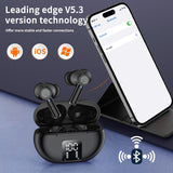ASDRTB Auriculares inalámbricos Auriculares Auriculares de reducción de Ruido estéreo de Alta fidelidad, con micrófono, Tiempo de reproducción 48h, Pantalla LED Doble, Carrera Impermeable ip7