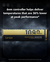 Lexar SSD NVMe PCIe 5.0 Gen5 1TB NM1090 Pro, 14,000 MB/s, diseño de Control térmico avanzado, SSD Interno Compatible con DirectStorage, portátil para Juegos y creación de Contenido