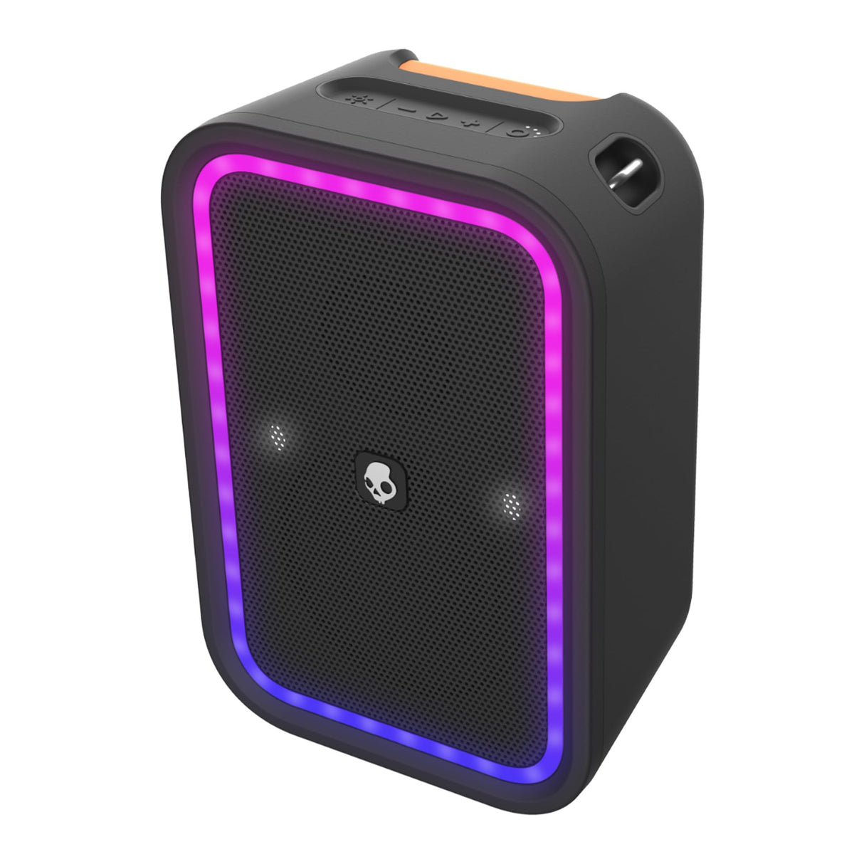 Skullcandy Stomp Altavoz Inalámbrico Portátil con Bluetooth de Tamaño Grande para Fiestas, con Impermeabilidad IPX7, 12 Horas de Batería, True Wireless Stereo con Luces LED y Asa de Transporte, Black