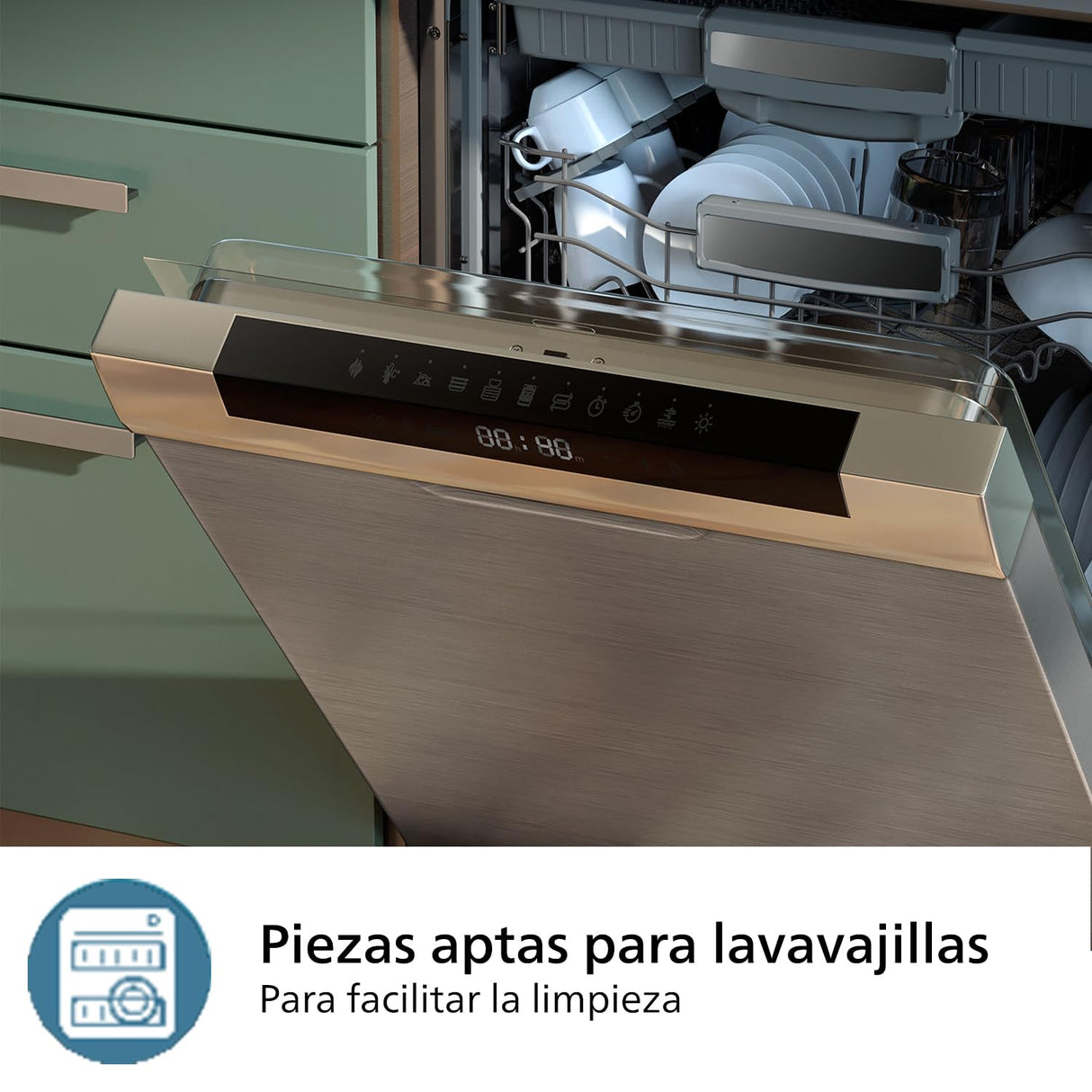 Philips Airfryer Dual Basket Serie 3000, 9L, Freidora de aire con 2 cestas, Kit Desayuno, Tecnología Rapid Air, 99% menos de grasa, ahorro de energía, ideal para familias, App HomeID (NA350/03)