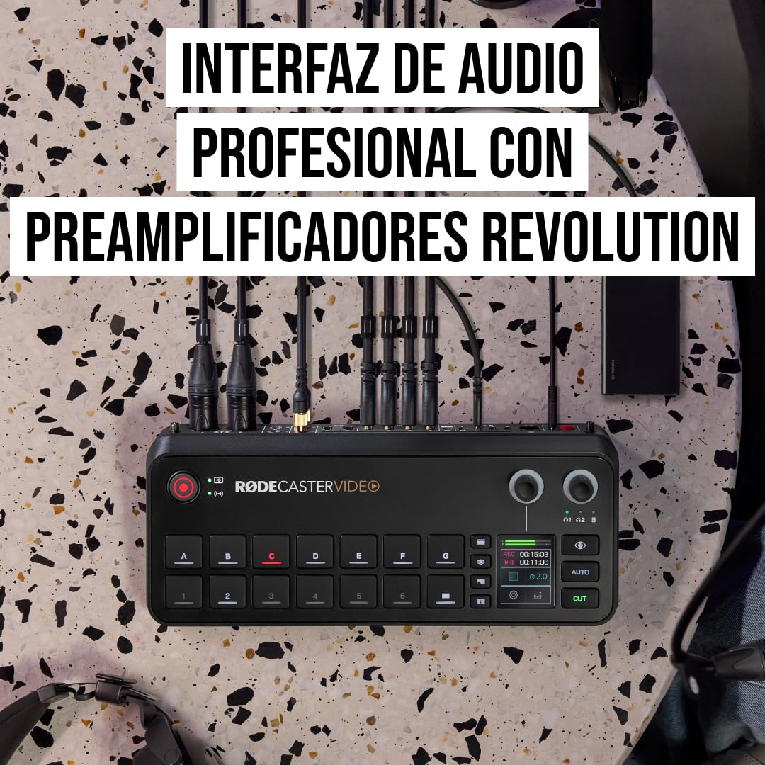 RØDE RØDECaster Video - Conmutador de vídeo profesional e interfaz de audio - Multi-cámara, 6 x entradas de vídeo (HDMI y USB), 1080p60, Escenas de múltiples fuentes