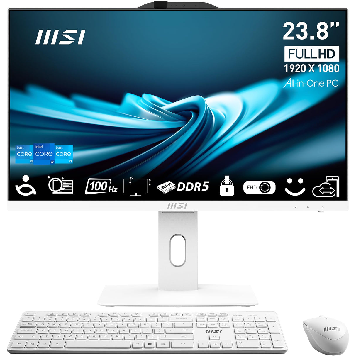MSI Pro AP242P 14M-636DE All-in-One weiß - 23.8" FHD Display (60,5cm), Intel Core i5-14400, 8GB DDR5 RAM, 512GB M.2