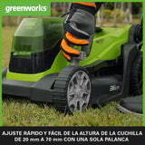 Greenworks Cortacésped de Batería 48V (24V x 2) para Céspedes de Hasta 420m², Ancho de Corte 36cm, Bolsa de 40L MÁS Dos de Baterías de 2x24V 4Ah y Cargador Doble, Garantía de 3 Años，G24X2LM36K4X