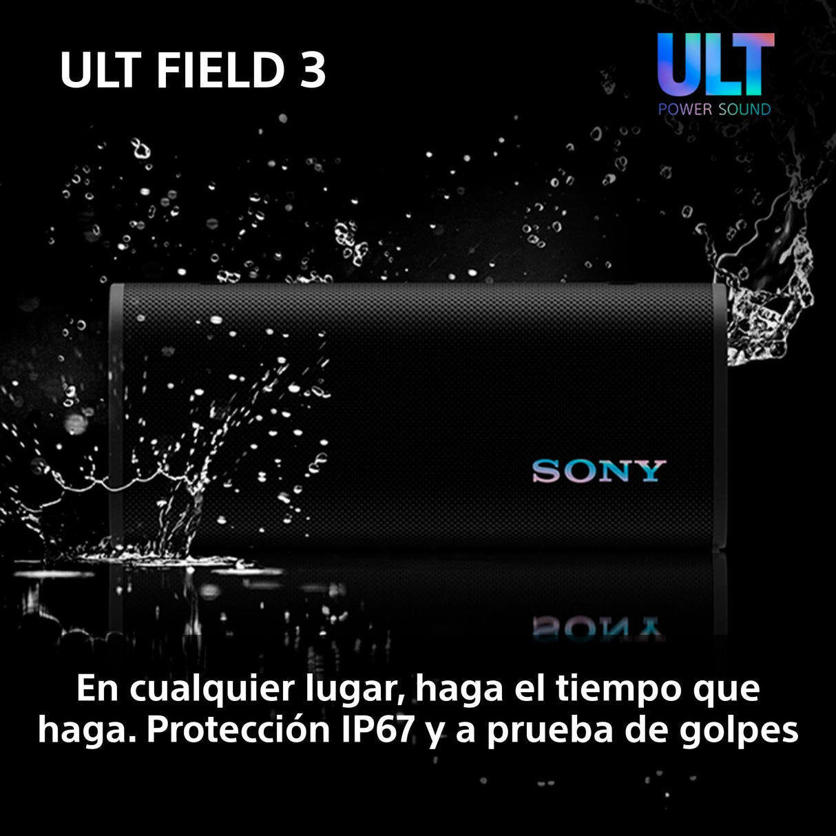 Sony ULT Field 3 - Altavoz Bluetooth portátil con ULT Power Sound, batería de 24 Horas, IP67, Resistente al Agua, al Polvo y a los Golpes, Correa Desmontable para el Hombro, Compacto - Gris Bosque