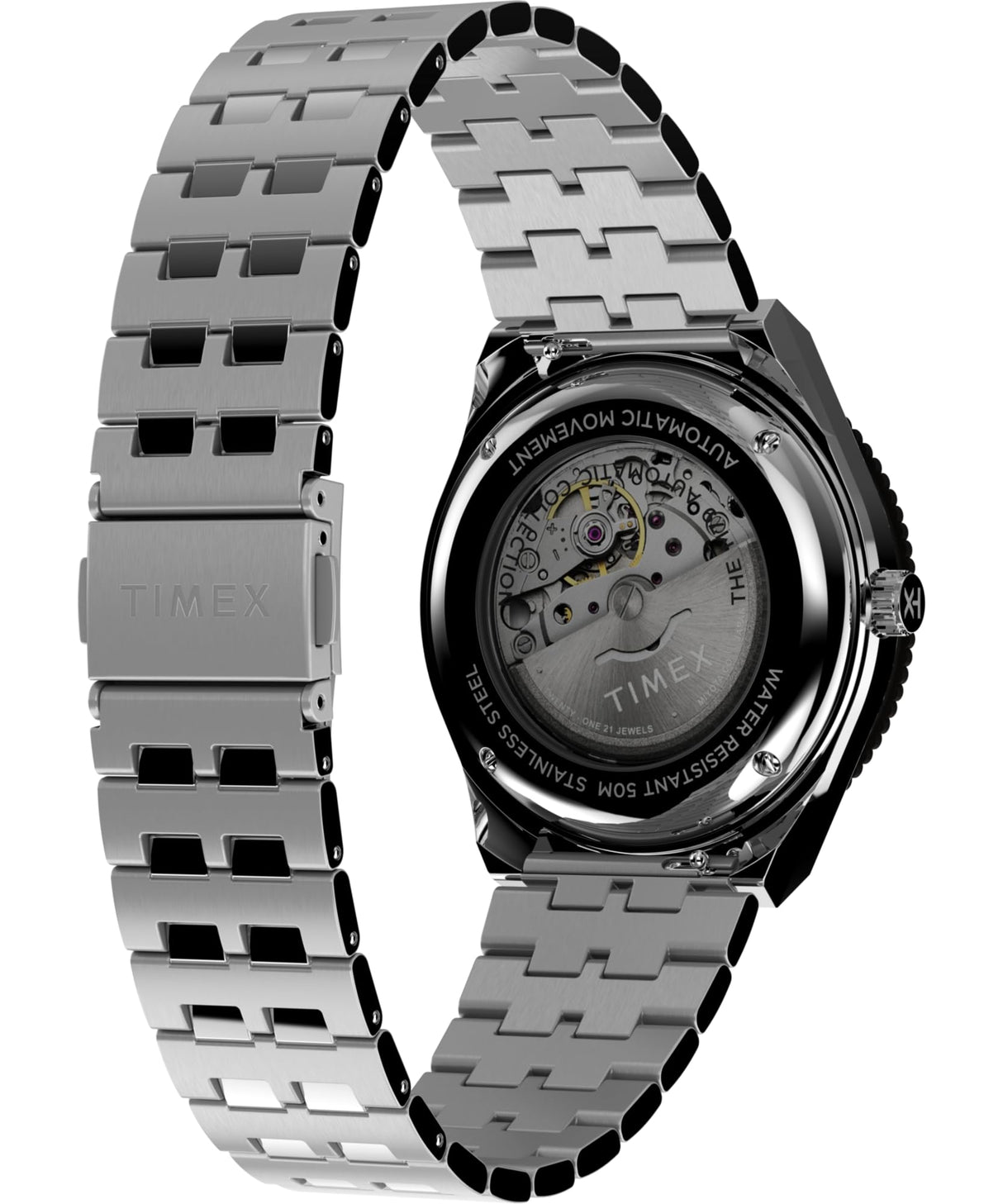 Timex Peanuts Automatic - Reloj de 40 mm para hombre, pulsera de acero inoxidable, esfera azul, caja de acero inoxidable TW2W47500