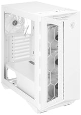 MSI MPG GUNGNIR 110R White - Carcasa Premium para PC para Juegos de Torre Media - Panel Lateral de Vidrio Templado - Ventiladores ARGB de 120 mm - Soporte de refrigeración líquida con radiador de