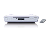 Lenco KCR-150 A003089 - Radio FM con Kit de Montaje para subestructura (2 x 3 W RMS, función Temporizador), Color Blanco