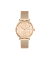 Lacoste Reloj Analógico de Cuarzo para Mujer Colección CROCORIGIN con Correa de Malla de Acero Inoxidable de Oro Rosa - 2001287