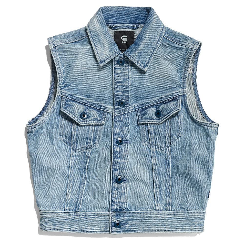 G-Star Para Mujer Chaleco Slim Denim, Azul (sun faded air force blue D22582-B988-C947), L
