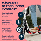 HUDORA Scooter BigWheel 205 - Rodillo de aluminio estable - Patinete urbano ajustable y plegable con soporte - Patín deportivo para niños y adultos hasta 100kg