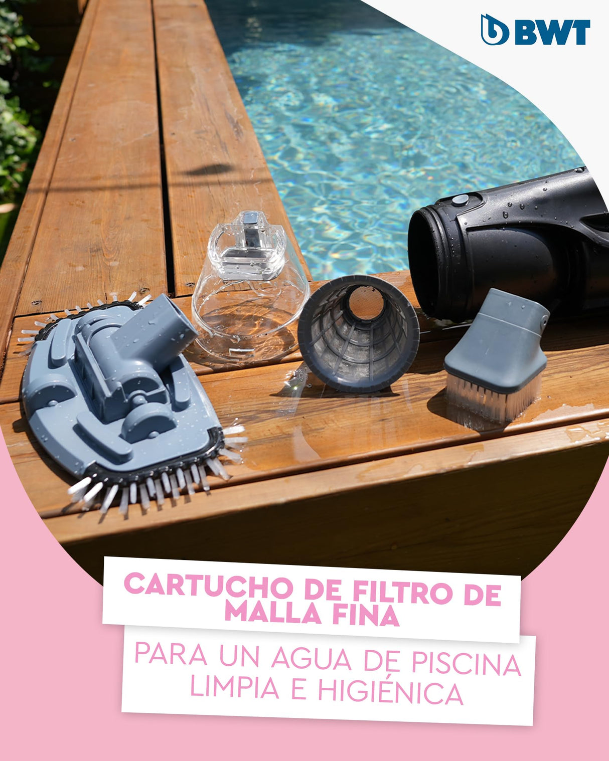 Aspirador Piscina bateria FSA400 BWT inalámbrico Potente | sin Barra telescópica | limpiafondos Recargable ergonómico Ligero para Jacuzzi y SPA | aspiradora portátil eficiente con Filtro extraíble