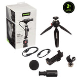 Shure MV88+ Micrófono de Condensador Kit de vídeo estéreo Digital para Apple y Android, con Cable, con trípode Manfrotto PIXI, Abrazadera para teléfono, Soporte y Cables iOS y USB-C