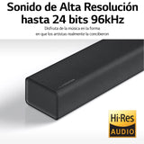 LG S65Q - Barra de Sonido Inteligente, 420W, 3.1 Canales, Sonido Envolvente DTS Virtual:X, Dolby Digital en Alta Resolución, Hi-Res 24bits/96kHz, Meridian Sound Music, Negro