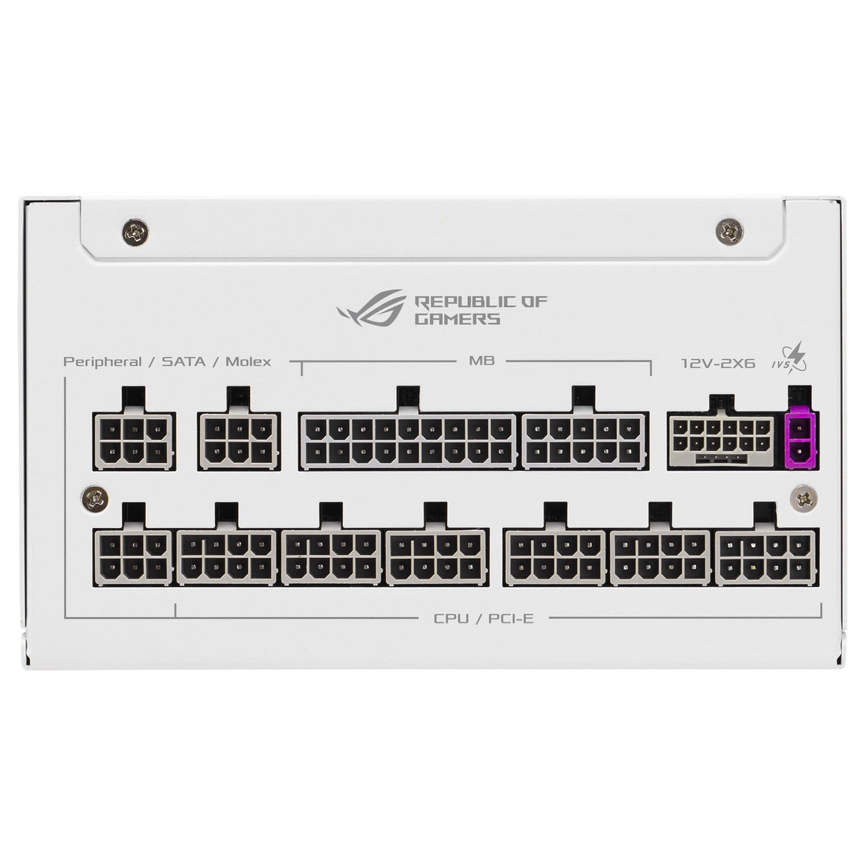 ASUS ROG Strix 1000W Platinum White Edition, Fuente de alimentación ATX Modular, 80 Plus Platinum, ATX 3.1, PCIE 5.1, Conector 12V-2x6, MOSFET GAN, estabilizador de Voltaje 'GPU-First'