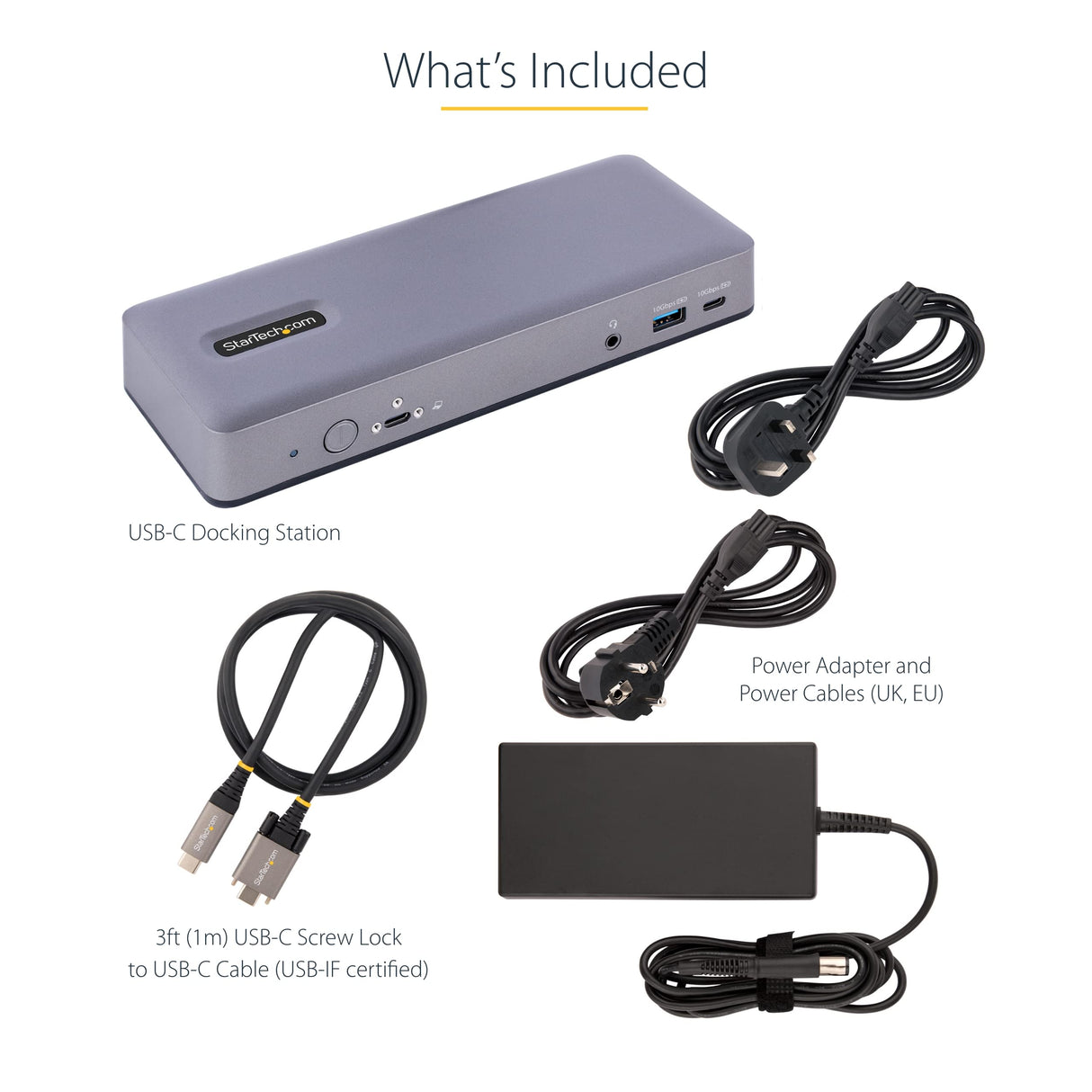 StarTech.com Docking Station USB-C 4K30 Triple /4K60 Doble - Modo Alt DP/DP/HDMI - Hub USB de 7 Puertos - PD 3.0 - GbE - Audio - K-Slots - Works With Chromebook - Replicador de Puertos (DK31C3MNCRUE)