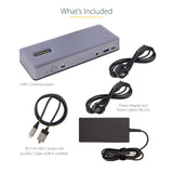 StarTech.com Docking Station USB-C 4K30 Triple /4K60 Doble - Modo Alt DP/DP/HDMI - Hub USB de 7 Puertos - PD 3.0 - GbE - Audio - K-Slots - Works With Chromebook - Replicador de Puertos (DK31C3MNCRUE)