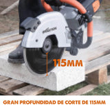 Evolution R300DCT Sierra para hormigón de 300 mm de Evolution: motor de 2400 W, sin gasolina, corte de 115 mm, incl. hoja de diamante para mampostería