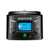 Mantona Turnaround 360 Advanced 3 - Cabezal de trípode eléctrico panorámico de rotación Continua de 360° para Timelapse Timelapse y pivotar con cámara para Smartphone Action CAM GoPro