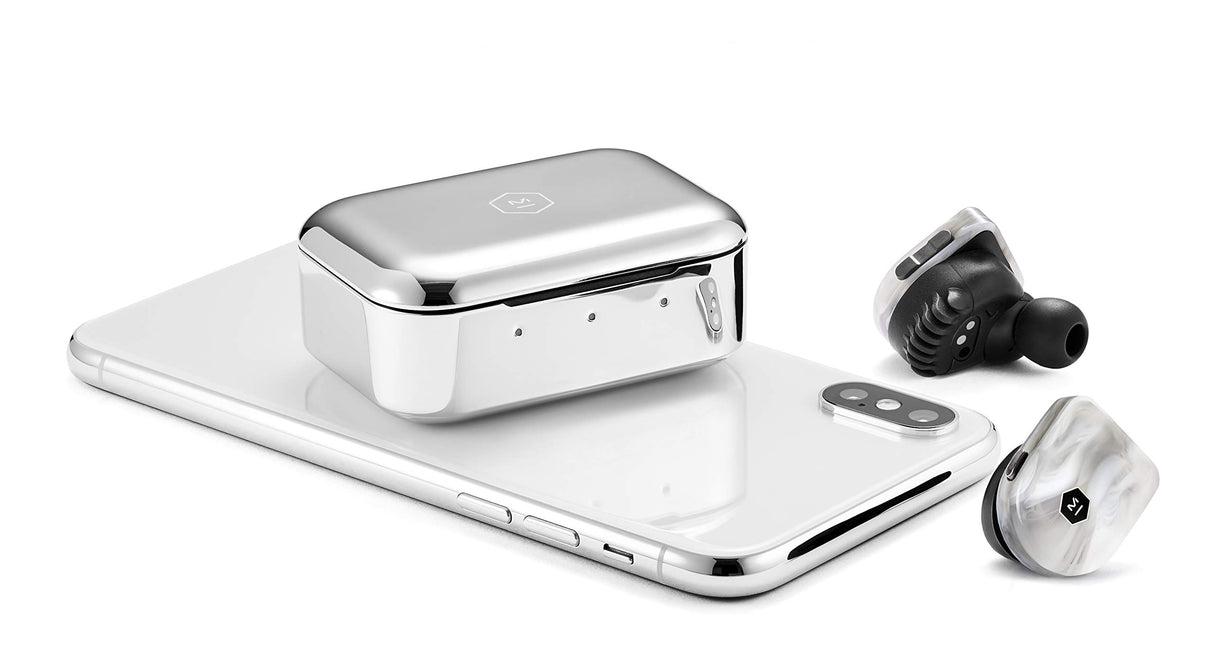 Master & Dynamic MW07 True Wireless - Auricular inalámbrico, Color white marbel