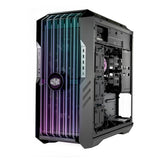 Cooler Master HAF 700 EVO Caja PC - Full Tower, Admite E-ATX, 5 Fans Preinstalados, Soportes de Radiador Giratorios, High-Airflow Cooling, Display LCD Real-Time, Aspas ARGB Edge-Lit