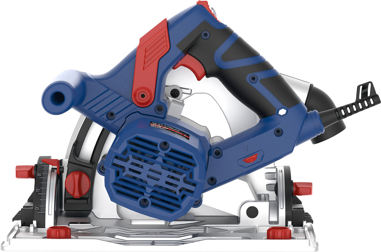 Güde 58232 TS 57-1400 KE - Sierra circular (1400 W, 230 V), color azul y rojo