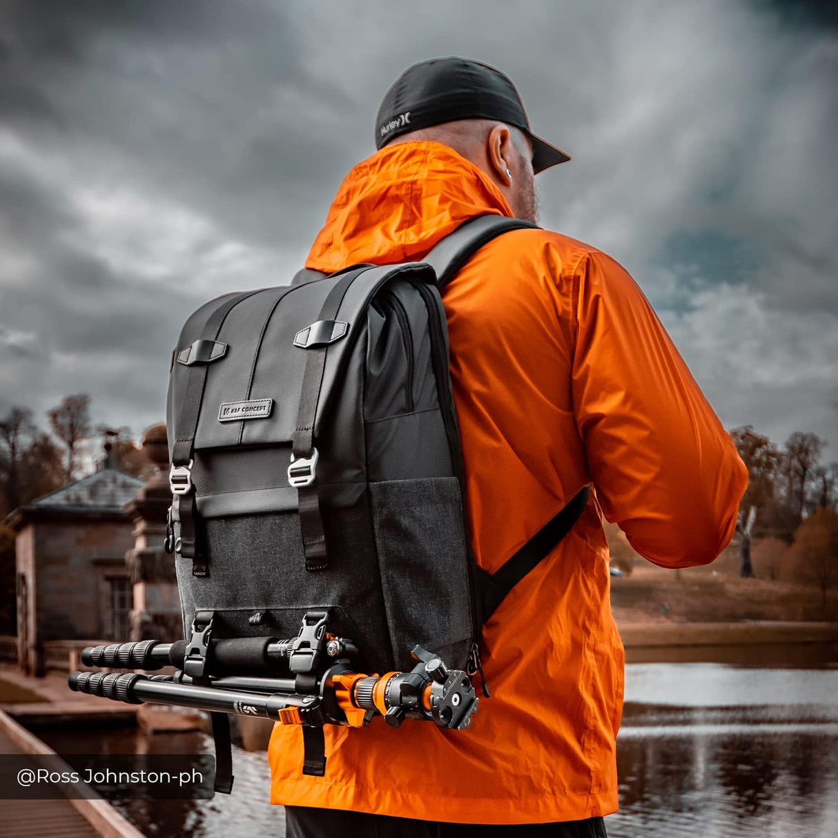 K&F Concept Mochila Camara Multifuncional， Mochila Fotografía Profesional, Mochila Fotográfica para Reflex Impermeable, Bolsa Cámara Compartimento para Portátil de 15.6 Pulgadas(20L) Gris