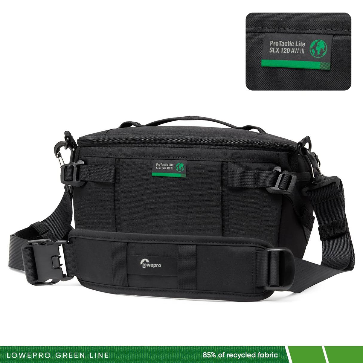 Lowepro ProTactic Lite SLX 120 AW III Bolsa Bandolera para Cámara, Cámara Profesional, Cubierta para Lluvia, Mochila Cruzada Ligera, para Fotógrafo, Videógrafo, Volumen 5L, para DSLR/Sin Espejo
