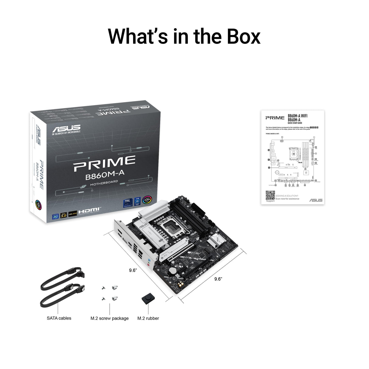 ASUS Prime B860M-A - Placa Base Intel mATX, 7+1+1+1 80A DrMOS etapas de Potencia, DDR5, PCIe 5.0, 2 Ranuras M.2, Realtek 2.5 GB Ethernet, Doble DisplayPort, HDMI, USB Trasero de 20 Gbps Tipo C