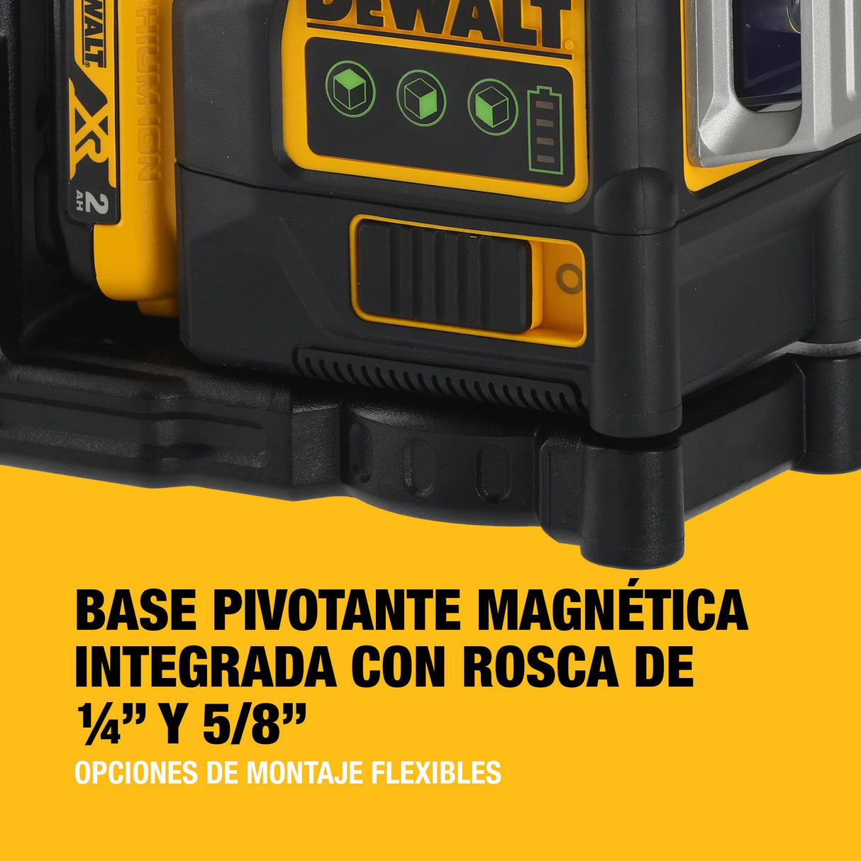 DEWALT Nivel Láser de Línea Cruzada Verde, 12V XR, 3x 360º con batería 2Ah, DCE089D1G-QW
