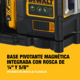 DEWALT Nivel Láser de Línea Cruzada Verde, 12V XR, 3x 360º con batería 2Ah, DCE089D1G-QW