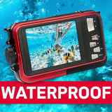 AgfaPhoto Realishot WP8000 - Cámara Digital compacta Impermeable con 2 baterías y Correa Flotante incluida, Color Rojo, Rojo + 2 baterías