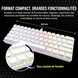 Corsair K65 RGB Mini 60% Teclado de Juego con Cable mecánico – Switches lineales Cherry MX Red – Teclas PBT de Doble Salida, Compatible con iCUE – AZERTY FR – PC, Mac, Xbox – Blanco