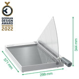 Leitz Precisión Guillotina de Papel A4+ para Oficina, Corta 15 Hojas, Longitud de Corte 381mm, Cuchilla de Acero, Base de Cristal Resistente con Guía y Protección Anticortes, 90210000