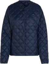 Tommy Hilfiger Cazadora acolchada Mujer Down Quilted Collarless con botones, Azul (Dark Night Navy), XL