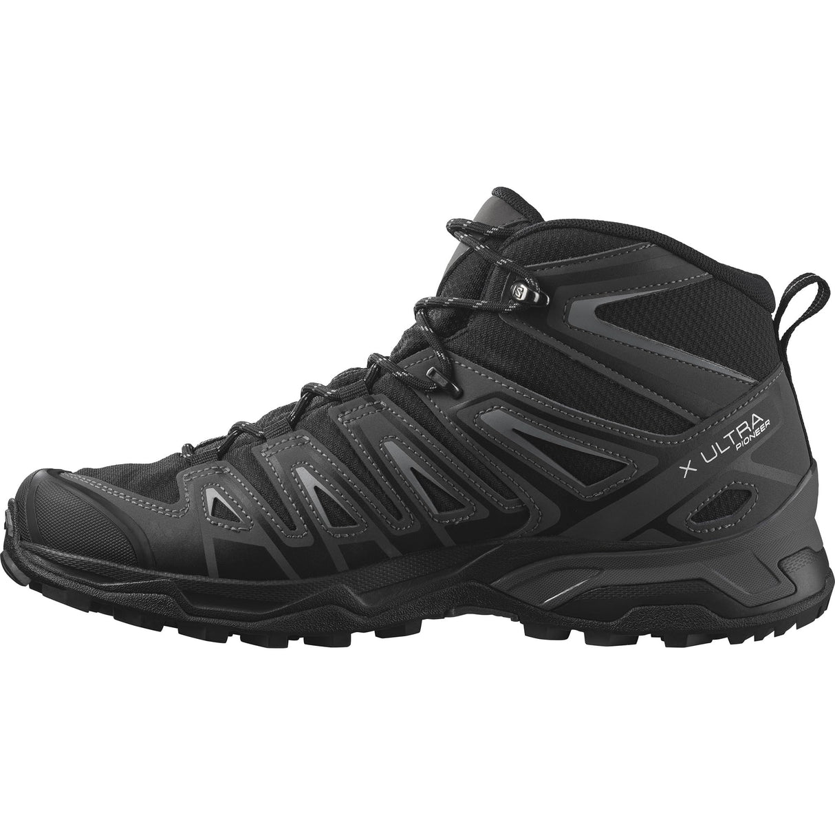 Salomon X Ultra Pioneer Mid Gore-Tex Zapatillas de Senderismo para Hombre, Cualquier clima, Sujeción del pie segura, Estabilidad y amortiguación, Black, 43 1/3